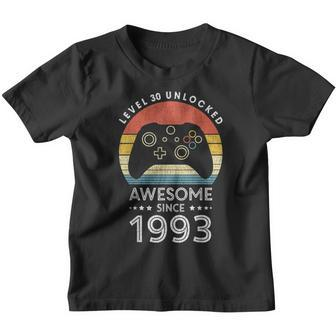 Level 30 Unlocked Awesome Since 1993 Videogame 30Th Birthday Youth T-shirt | Mazezy