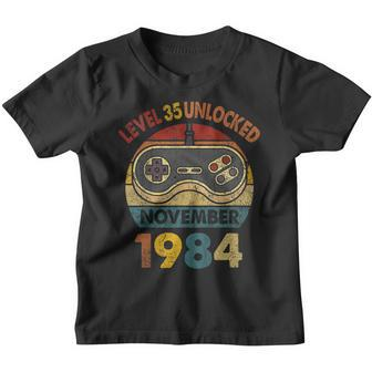 Level 35 Unlock November 1984 35Th Gamer Birthday Youth T-shirt | Mazezy