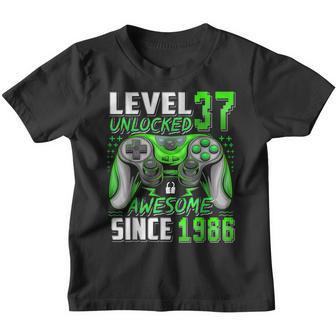 Level 37 Unlocked Since 1986 37Th Birthday Video Game Gaming Youth T-shirt - Thegiftio UK