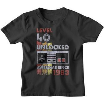 Level 40 Unlocked Gamer 40Th Birthday Gift Video Game Lovers Youth T-shirt | Mazezy
