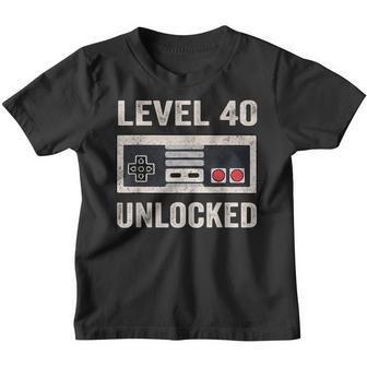 Level 40 Unlocked Video Gamer 40Th Birthday Gift Tea Youth T-shirt | Mazezy