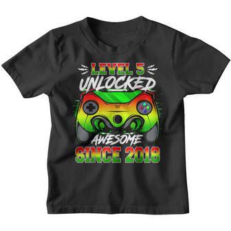 Level 5 Unlocked Awesome 2018 Video Game 5Th Birthday Gift V2 Youth T-shirt - Thegiftio UK