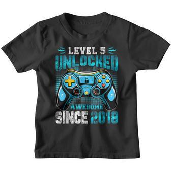 Level 5 Unlocked Awesome 2018 Video Game 5Th Birthday Gift V4 Youth T-shirt - Thegiftio UK