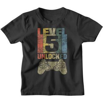 Level 5 Unlocked Video Gamer 5Th Birthday Gifts Youth T-shirt - Seseable