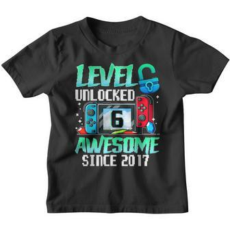 Level 6 Unlocked Awesome 2017 Video Game 6Th Birthday Boys V2 Youth T-shirt - Seseable