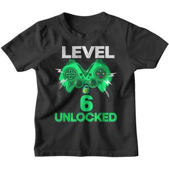 Level 6 Unlocked Birthday Boy 6 Year Old Video Game Gaming Youth T-shirt - Seseable