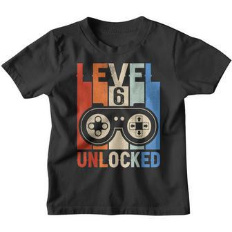 Level 6 Unlocked Funny Video Gamer 6Th Birthday Gift Youth T-shirt - Seseable