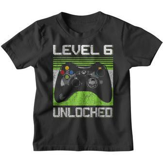 Level 6 Unlocked Video Gamer 6 Year Old 6Th Birthday Gift Youth T-shirt - Seseable