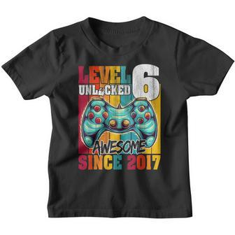 Level 6 Unlocked Video Gamer 6Th Birthday Gift Boys Youth T-shirt - Seseable