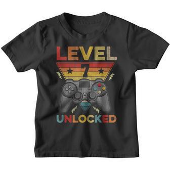 Level 7 Birthday Boy 7 Year Old Video Games Gaming Gift Kids V2 Youth T-shirt - Thegiftio UK