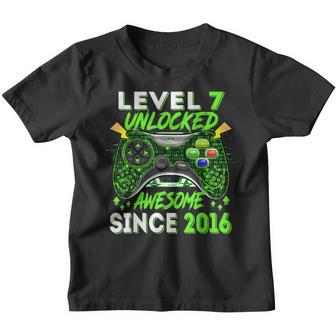 Level 7 Unlocked Awesome 2016 Video Game 7Th Birthday Gift Youth T-shirt - Thegiftio UK