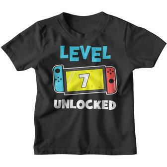 Level 7 Unlocked Gamer 7Th Birthday Gift Video Game Lovers V2 Youth T-shirt - Thegiftio UK