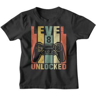 Level 8 Unlocked Video Game 8Th Birthday Boy Gift 8 Year Old Youth T-shirt - Thegiftio UK