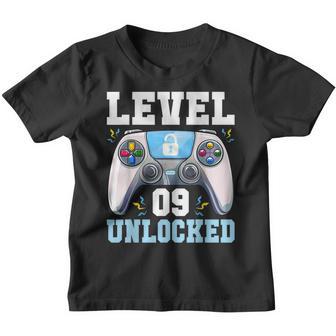 Level 9 Unlocked Video Game 9Th Birthday Gamer Boys Kids Youth T-shirt - Thegiftio UK