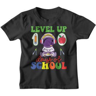Level Up 100 Days Of School Gamer Game Lover Happy 100Th Day Youth T-shirt - Thegiftio UK