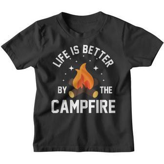 Life Is Better By The Campfire Campers Outdoor Camping Youth T-shirt - Thegiftio UK