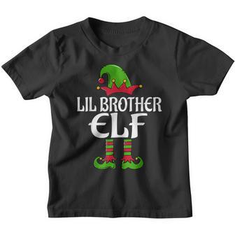 Lil Brother Elf Funny Matching Family Christmas Pajamas Kids Youth T-shirt - Thegiftio UK