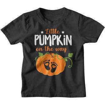 Lil Pumpkin Baby On The Way Pregnancy Announcement Halloween Youth T-shirt - Thegiftio UK