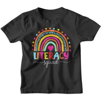 Literacy Squad Reading Teacher Rainbow Back To School V2 Youth T-shirt - Thegiftio UK