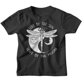 Live By The Sun Love By The Moon Hippie Dragonfly Youth T-shirt - Thegiftio UK