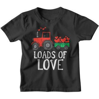 Loads Of Love Tractor Cute Valentines Day Truck Toddler Boys Youth T-shirt - Seseable