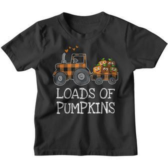 Loads Of Pumpkins Tractor Fall Pumpkin Truck Toddler Boys Youth T-shirt - Thegiftio UK