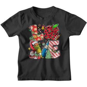 Love Apple Pencil Preschool Teacher Life Christmas Teacher Youth T-shirt - Thegiftio UK