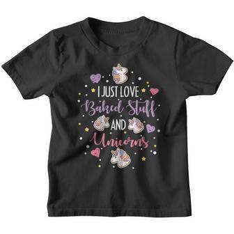Love Bake Stuff Christmas Unicorn Cookie Magical Horse Kids Youth T-shirt - Thegiftio UK
