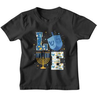 Love Cute Hanukkah Decorations Dreidel Menorah Chanukah Youth T-shirt - Monsterry