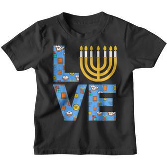 Love Hanukkah Menorah Jewish Pajama Funny For Men Women Kids V3 Youth T-shirt - Thegiftio UK