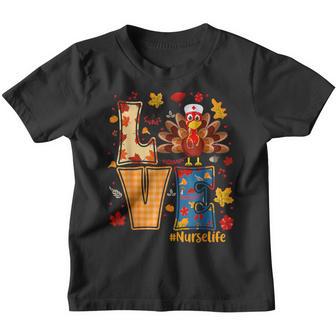 Love Nurse Life Thanksgiving Turkey Nurse Thankful V6 Youth T-shirt - Thegiftio UK