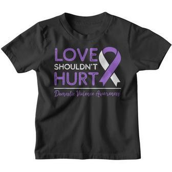 Love Shouldnt Hurt Wear Purple Domestic Violence Awareness Youth T-shirt - Thegiftio UK