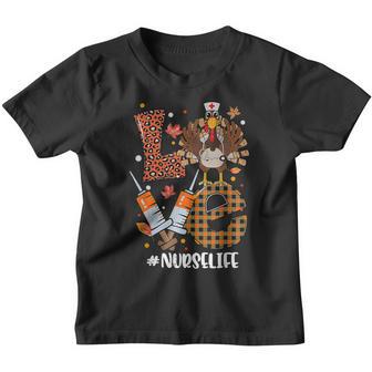Love Turkey Nurse Life Leopard Thanksgiving Fall Women Girls Youth T-shirt - Thegiftio UK