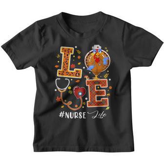 Love Turkey Stethoscope Nurse Life Thanksgiving Fall Autumn V3 Youth T-shirt - Thegiftio UK