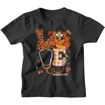 Love Turkey Stethoscope Nurse Life Thanksgiving Fall Autumn V5 Youth T-shirt - Thegiftio UK