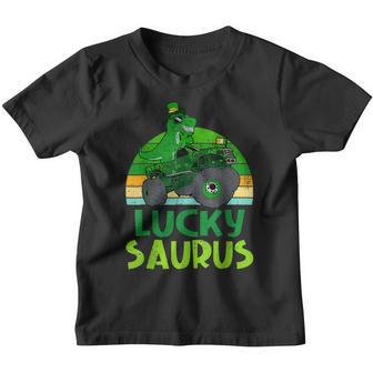 Lucky Saurus Shamrock St Patricks Day Dinosaur Boys Men Youth T-shirt - Thegiftio UK