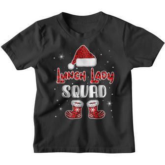 Lunch Lady Squad Leopard Santas Hat Christmas Lunch Lady Youth T-shirt - Thegiftio UK