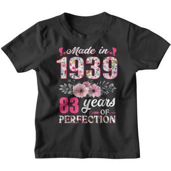 Made In 1939 Floral 83 Year Old 83Rd Birthday Gifts Women Youth T-shirt - Thegiftio UK