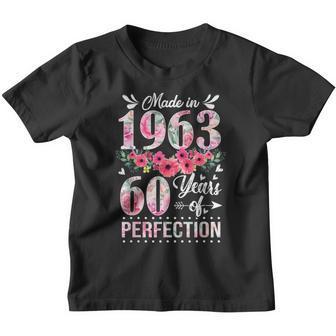 Made In 1963 Floral Vintage 60Th Birthday Gifts Girls Women Youth T-shirt - Thegiftio UK
