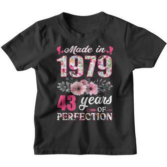Made In 1979 Floral 43 Year Old 43Rd Birthday Gifts Women Youth T-shirt - Thegiftio UK