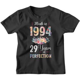 Made In 1994 Floral 29 Year Old 29Th Birthday Gift For Girls Youth T-shirt - Thegiftio UK