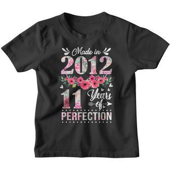 Made In 2012 Floral Vintage 11Th Birthday Gifts Girls Women Youth T-shirt - Thegiftio UK