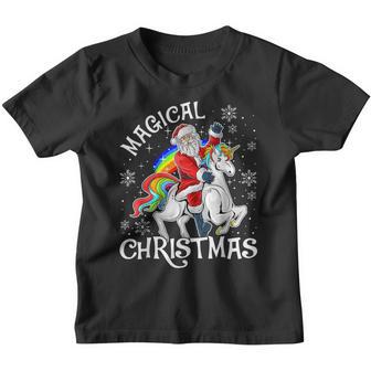 Magical Christmas With A Santa Claus And A Unicorn For Xmas V2 Youth T-shirt - Thegiftio UK