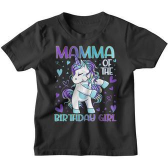 Mamma Of The Birthday Girl Flossing Unicorn Mom Mommy Gifts Youth T-shirt - Thegiftio UK