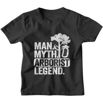 Man Myth Arborist Legend Tree Climbing Dad Funny Arborist Gift Youth T-shirt - Monsterry UK