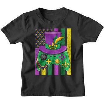 Mardi Gras Costume Video Game Jester Hat American Flag Adult Youth T-shirt - Thegiftio UK