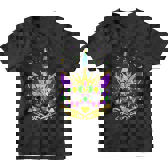 Mardi Gras Costume With Cute Unicorn Mask Girls Women Kids Youth T-shirt | Seseable UK