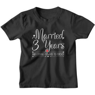 Married 3 Years Ago Wedding Anniversary Gift For Her Couples Youth T-shirt - Thegiftio UK