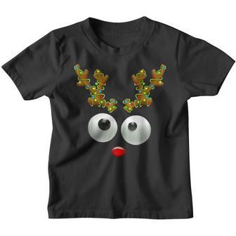 Matching Family Christmas Reindeer Face Christmas Kids V2 Youth T-shirt - Thegiftio UK