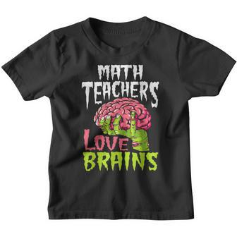 Math Teachers Love Brains Zombie Teacher School Halloween Youth T-shirt - Thegiftio UK